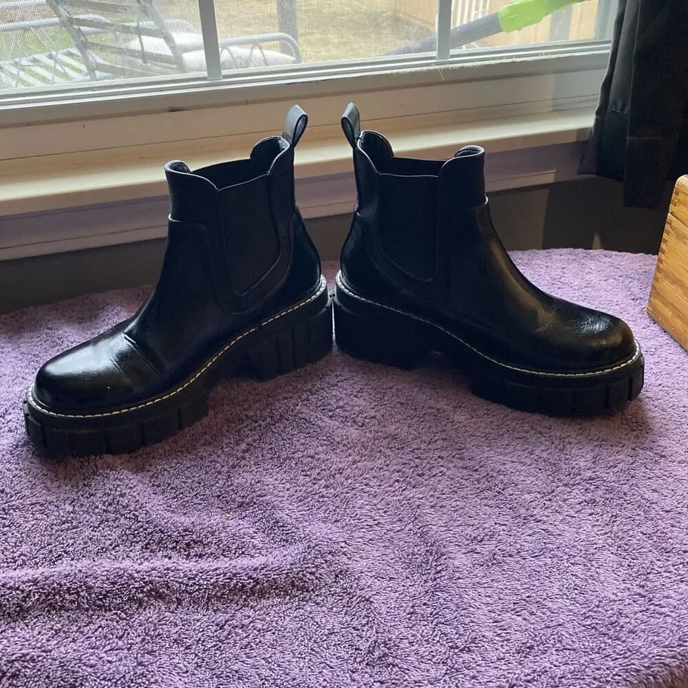 BCBG Women's Ulysa Platform Boots‎ Black  Platform Boots Size 7m BCBGeneration
